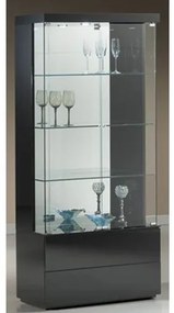 Cristaleira Francis 90 cm Laca Preta Brilhante - 32401 Sun House