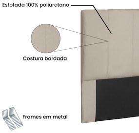 Cabeceira Arizona Para Cama Box Solteiro 90 cm Suede - D'Rossi - Bege