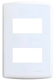 Placa Com Suporte 4x2 Para 2 Modulos Plastico Branco Siena