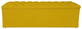 Calçadeira Estofada Liverpool 140 cm Casal Corano Amarelo - ADJ Decor