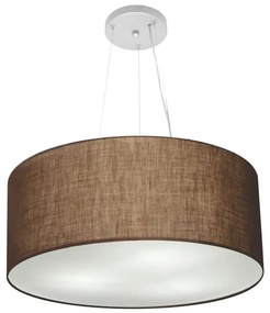 Lustre Pendente Cilíndrico Vivare Md-4189 Cúpula em Tecido 50x30cm - Bivolt