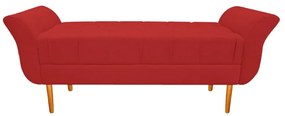 Recamier Estofado Ari 100 cm Solteiro Corano Vermelho - ADJ Decor