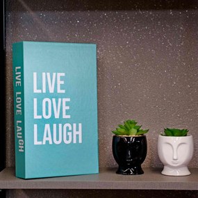 Caixa Livro Decorativo Verde "Live Love Laugh Verde" 27x17x5 cm - D'Rossi