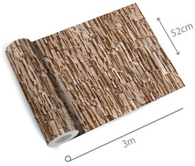 Papel de parede adesivo pedra canjiquinha marrom