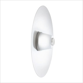 Arandela Eclisse Ø40X12Cm Metal Alumínio E Vidro 01Xled 9W 2700K - Old... (BRANCO / DOURADO BRILHO)