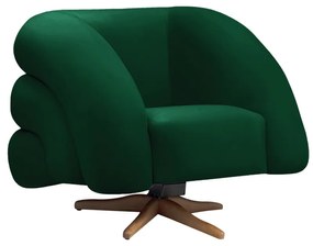 Poltrona Giratória Orgânica com Balanço Tana Bouclê Verde E03 - D'Rossi