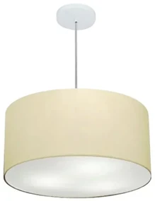 Pendente Cilíndrico Bege MJ-4242 Para Mesa de Jantar e Estar