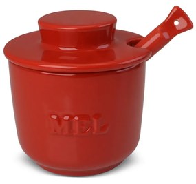 Pote De Mel Com Colher Vermelho - Ceraflame