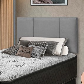 Painel Donna Para Cama Box Solteiro 90 cm Suede Cinza - D'Rossi