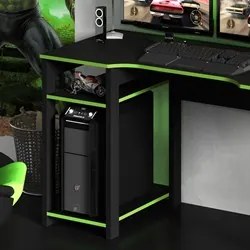 Mesa Para Computador Notebook Gamer ME4152 Preto/Verde - Tecno Mobili