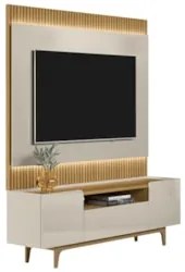 Painel Para TV 70 Pol Real e Rack Bancada Safira L06 Tauari/Off White