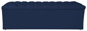 Calçadeira Estofada Liverpool 160 cm Queen Size Suede Azul Marinho - ADJ Decor