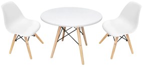 Conjunto Mesa Infantil Eiffell com 2 Cadeiras Eiffel Infantil - Branco