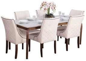 Conjunto Sala de jantar Mesa Bonnie com 6 Cadeiras Judy - Wood Prime 38711