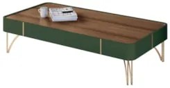 Mesa de Centro Para Sala Pés de Aço Alane H01 Pistache/Castanho - Mpoz