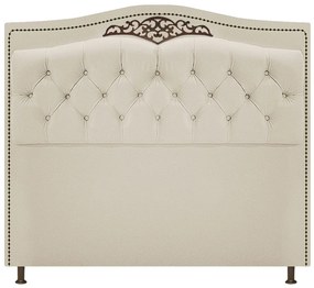 Cabeceira Estofada Yasmim 140 cm Casal Corano Bege - ADJ Decor