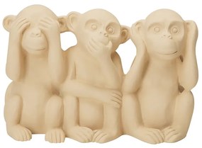 Escultura Macaco em Cimento - Bege