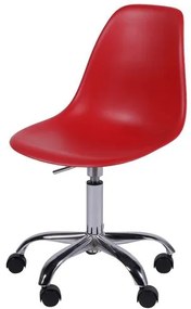 Cadeira Eames com Rodizio Polipropileno Vermelho - 19299 Sun House