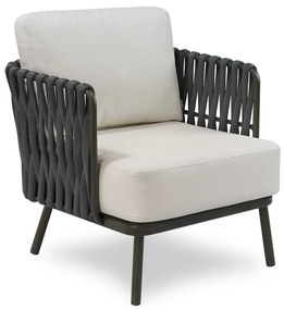 Poltrona Nath Área Externa Trama Tricô Náutico Estrutura Alumínio Eco Friendly Design