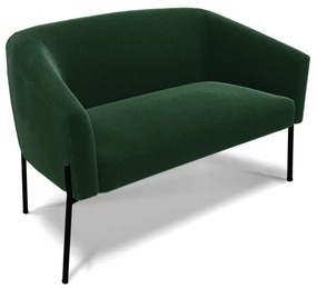 Sofá 2 Lugares Namoradeira Pé de Ferro Preto Stella Bouclê D03 - D'Rossi - Verde
