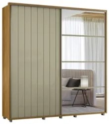 Guarda Roupa Casal 230cm Com Espelho Verbena Opala/Cumaru Z10 - Mpozen