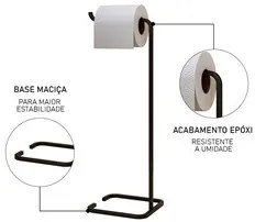 Kit Para Banheiro 3 Peças Luxe em Aço D09 Preto - Mpozenato