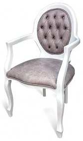 Cadeira com Braço Medalhão Capitonê Design de Luxo Peça Artesanal