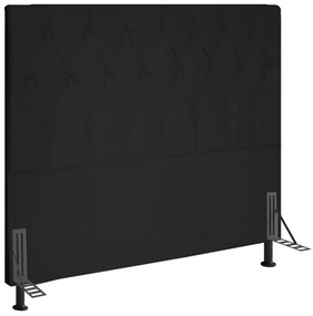 Cabeceira Topázio Para Cama Box Casal 140 cm Corino - D'Rossi - Preto