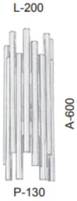 Arandela Tubos 13X20X60Cm 4 X G9 Metal |Old Artisan Ar-5111 (PRETO)