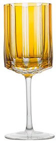 Taça de Cristal Lapidado P/ Vinho Tinto Amarelo - 18