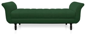 Recamier Olinda Veludo 160 cm Pés Torneados Castanhos - D'Rossi - Verde