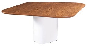 Mesa de Jantar Triton Quadrada Tampo Cinamomo Base Madeira Laca