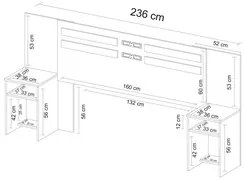 Cabeceira Casal Com 2 Mesas De Cabeceira Triunfo D02 Branco - Mpozenat