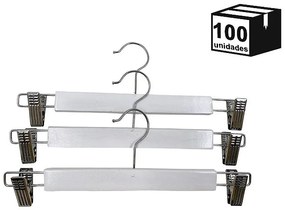 Kit 100 Cabide de Madeira Marfim para Saia Alta Resistência