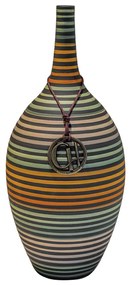 Vaso Garrafa Decorativo de Cerâmica - Maruaga Listrada Fosco  Kleiner