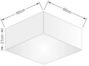 Plafon Quadrado Vivare Md-3053 Cúpula em Tecido 21/60x60cm - Bivolt