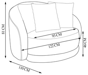 Kit 2 Poltronas Decorativas Base Giratória Galáxia com Almofadas Boucle Bege G45 - Gran Belo