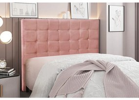 Cabeceira Cama Box Casal 140 cm Verona Veludo Rosa S04 - D'Rossi