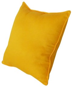 Capa de Almofada Fio Tinto em Algodão Liso 45x45cm com Viés - Amarelo