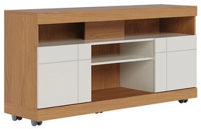 Rack para Sala Bancada de TV 47 Pol 136cm Ariele Freijó/Off White C04 - D'Rossi