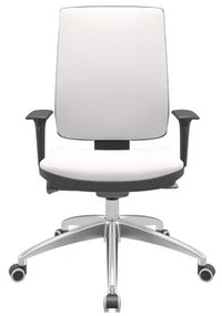 Cadeira Office Brizza Soft Vinil Branco Autocompensador Base Aluminio 120cm - 63907 Sun House