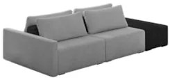 Sofá Ilha Modular Living com Puff 252cm Georgia Z08 Boucle Grafite/Pre