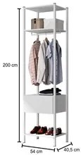 Kit 3 Guarda Roupas Closet 1 Gaveta 540A Oxford Branco - Artefamol