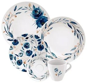 Aparelho de Jantar Tramontina Ana Flor em Porcelana Decorada 20 Peças