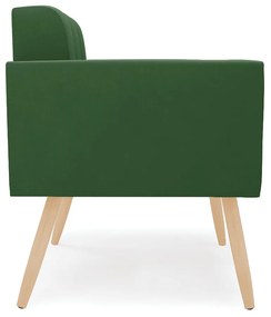 Poltrona Elisa Suede Pés Palito Natural - D'Rossi - Verde