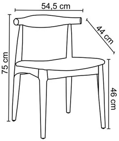 Kit 4 Cadeiras Decorativas Sala e Escritório Nami Madeira Bege G56 - Gran Belo