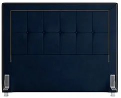 Cabeceira Cama Box Casal 140cm Paolla P02 Veludo Azul Marinho - Mpozen