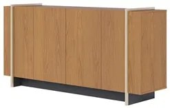 Balcão Aparador Buffet 4 Portas 160cm Barcelona C05 Freijó/Dourado - M