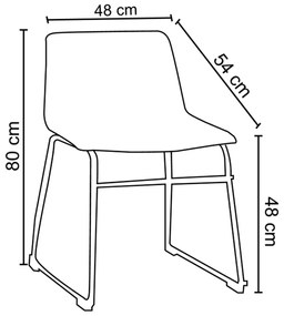 Cadeira Decorativa Sala de Estar Recepção Fixa Maia PU Sintético Caramelo G56 - Gran Belo