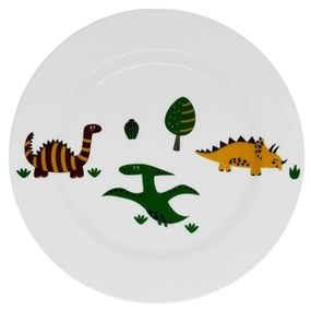 Prato Sobremesa 19Cm Porcelana Schmidt - Dec. Dinossauros Infantil